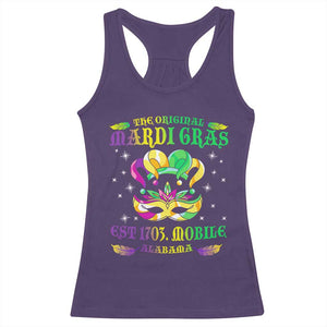 The Original Mardi Gras Racerback Tank Top Mobile Alabama 1703 TS09 Purple Print Your Wear