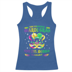 The Original Mardi Gras Racerback Tank Top Mobile Alabama 1703 TS09 Royal Blue Print Your Wear