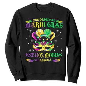 The Original Mardi Gras Sweatshirt Mobile Alabama 1703 TS09 Black Print Your Wear