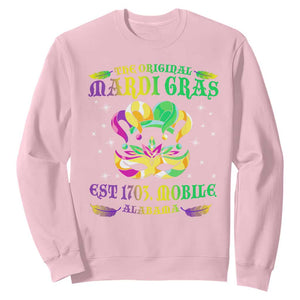 The Original Mardi Gras Sweatshirt Mobile Alabama 1703 TS09 Light Pink Print Your Wear