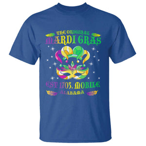 The Original Mardi Gras T Shirt Mobile Alabama 1703 TS09 Royal Blue Print Your Wear