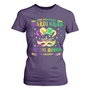 The Original Mardi Gras T Shirt For Women Mobile Alabama 1703 TS09 Purple Print Your Wear