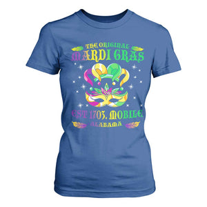 The Original Mardi Gras T Shirt For Women Mobile Alabama 1703 TS09 Royal Blue Print Your Wear