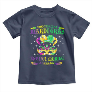 The Original Mardi Gras Toddler T Shirt Mobile Alabama 1703 TS09 Navy Print Your Wear