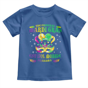 The Original Mardi Gras Toddler T Shirt Mobile Alabama 1703 TS09 Royal Blue Print Your Wear