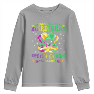 The Original Mardi Gras Youth Sweatshirt Mobile Alabama 1703 TS09 Sport Gray Print Your Wear