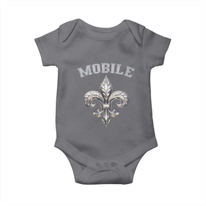 Mardi Gras Mobile Alabama Baby Onesie TS09 Charcoal Print Your Wear