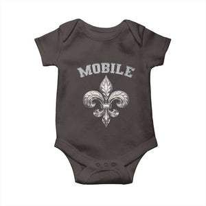 Mardi Gras Mobile Alabama Baby Onesie TS09 Dark Chocolate Print Your Wear