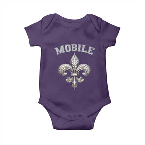 Mardi Gras Mobile Alabama Baby Onesie TS09 Purple Print Your Wear