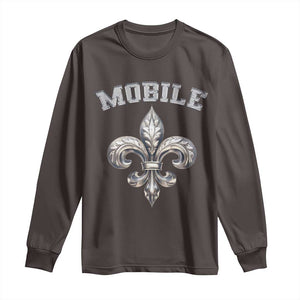 Mardi Gras Mobile Alabama Long Sleeve Shirt TS09 Dark Chocolate Print Your Wear