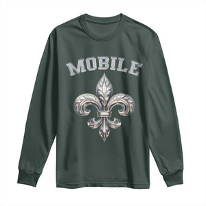 Mardi Gras Mobile Alabama Long Sleeve Shirt TS09 Dark Forest Green Print Your Wear