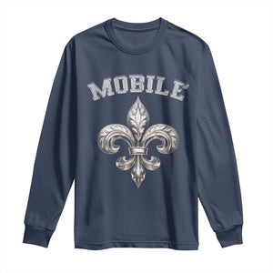 Mardi Gras Mobile Alabama Long Sleeve Shirt TS09 Navy Print Your Wear