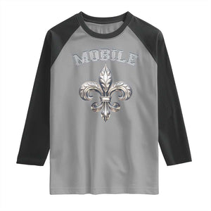 Mardi Gras Mobile Alabama Raglan Shirt TS09 Sport Gray Black Print Your Wear