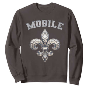 Mardi Gras Mobile Alabama Sweatshirt TS09 Dark Chocolate Print Your Wear