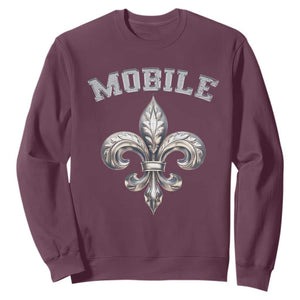 Mardi Gras Mobile Alabama Sweatshirt TS09 Maroon Print Your Wear