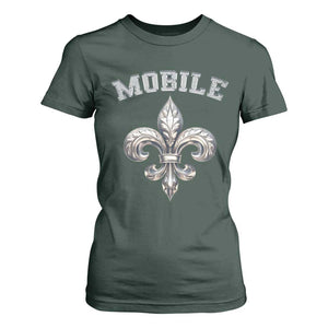 Mardi Gras Mobile Alabama T Shirt For Women TS09 Dark Forest Green Print Your Wear