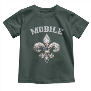 Mardi Gras Mobile Alabama Toddler T Shirt TS09 Dark Forest Green Print Your Wear