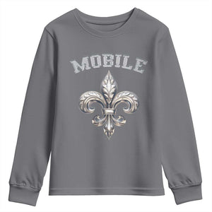 Mardi Gras Mobile Alabama Youth Sweatshirt TS09 Charcoal Print Your Wear