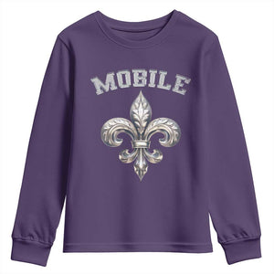 Mardi Gras Mobile Alabama Youth Sweatshirt TS09 Purple Print Your Wear