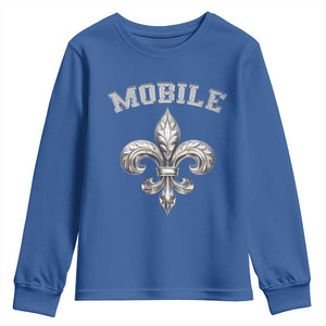 Mardi Gras Mobile Alabama Youth Sweatshirt TS09 Royal Blue Print Your Wear