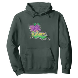 Louisiana Mardi Gras Coquette Hoodie TS09 Dark Forest Green Print Your Wear