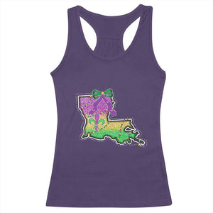 Louisiana Mardi Gras Coquette Racerback Tank Top TS09 Purple Print Your Wear