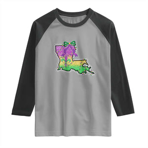 Louisiana Mardi Gras Coquette Raglan Shirt TS09 Sport Gray Black Print Your Wear