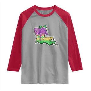 Louisiana Mardi Gras Coquette Raglan Shirt TS09 Sport Gray Red Print Your Wear