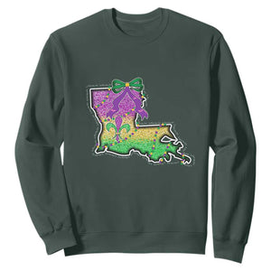 Louisiana Mardi Gras Coquette Sweatshirt TS09 Dark Forest Green Print Your Wear