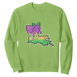 Louisiana Mardi Gras Coquette Sweatshirt TS09 Lime Print Your Wear