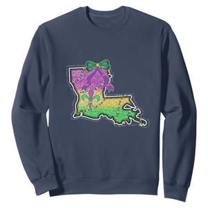 Louisiana Mardi Gras Coquette Sweatshirt TS09 Navy Print Your Wear