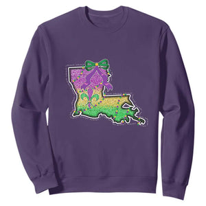Louisiana Mardi Gras Coquette Sweatshirt TS09 Purple Print Your Wear
