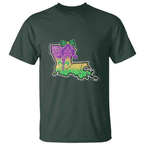 Louisiana Mardi Gras Coquette T Shirt TS09 Dark Forest Green Print Your Wear