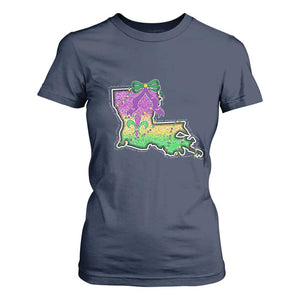 Louisiana Mardi Gras Coquette T Shirt For Women TS09 Navy Print Your Wear