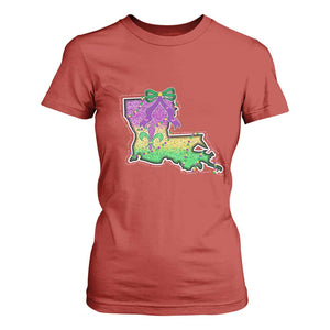Louisiana Mardi Gras Coquette T Shirt For Women TS09 Red Print Your Wear
