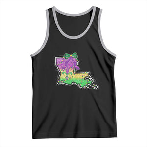 Louisiana Mardi Gras Coquette Tank Top TS09 Black Athletic Heather Print Your Wear
