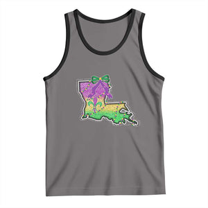 Louisiana Mardi Gras Coquette Tank Top TS09 Deep Heather Black Print Your Wear