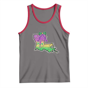 Louisiana Mardi Gras Coquette Tank Top TS09 Deep Heather Red Print Your Wear