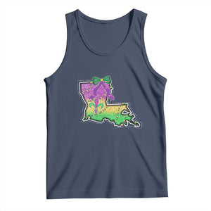 Louisiana Mardi Gras Coquette Tank Top TS09 Navy Print Your Wear