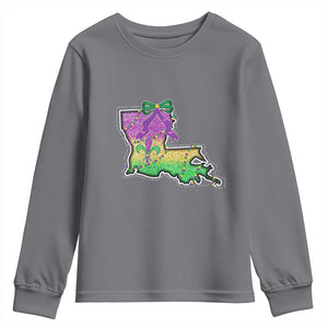Louisiana Mardi Gras Coquette Youth Sweatshirt TS09 Charcoal Print Your Wear