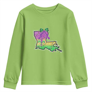 Louisiana Mardi Gras Coquette Youth Sweatshirt TS09 Lime Print Your Wear