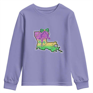 Louisiana Mardi Gras Coquette Youth Sweatshirt TS09 Violet Print Your Wear