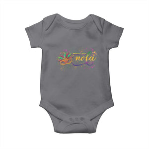 Mardi Gras Baby Onesie NOLA New Orleans Louisiana TS09 Charcoal Print Your Wear