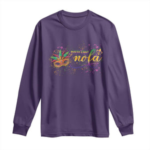Mardi Gras Long Sleeve Shirt NOLA New Orleans Louisiana TS09 Purple Print Your Wear