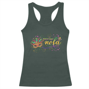 Mardi Gras Racerback Tank Top NOLA New Orleans Louisiana TS09 Dark Forest Green Print Your Wear