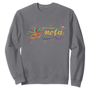 Mardi Gras Sweatshirt NOLA New Orleans Louisiana TS09 Charcoal Print Your Wear