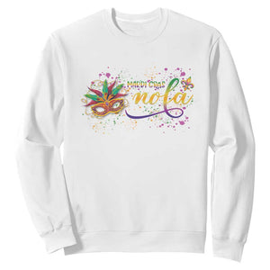 Mardi Gras Sweatshirt NOLA New Orleans Louisiana TS09 White Print Your Wear