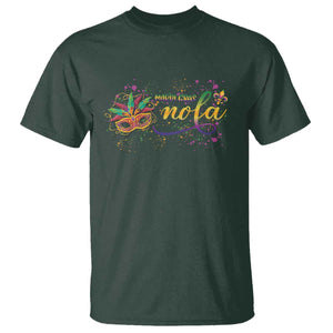 Mardi Gras T Shirt NOLA New Orleans Louisiana TS09 Dark Forest Green Print Your Wear