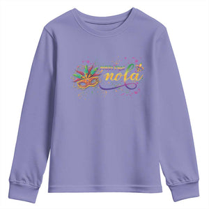 Mardi Gras Youth Sweatshirt NOLA New Orleans Louisiana TS09 Violet Print Your Wear