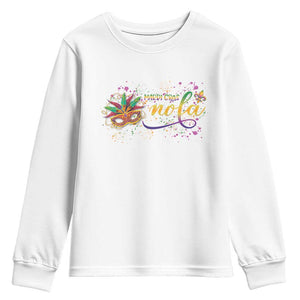 Mardi Gras Youth Sweatshirt NOLA New Orleans Louisiana TS09 White Print Your Wear